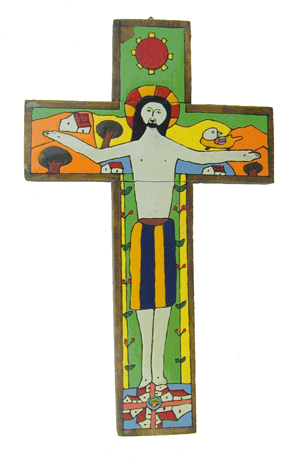 Painted crucifix from el Salvador