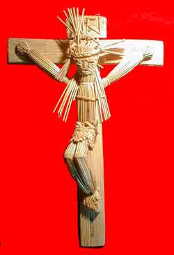 Straw crucifix from Mexico
